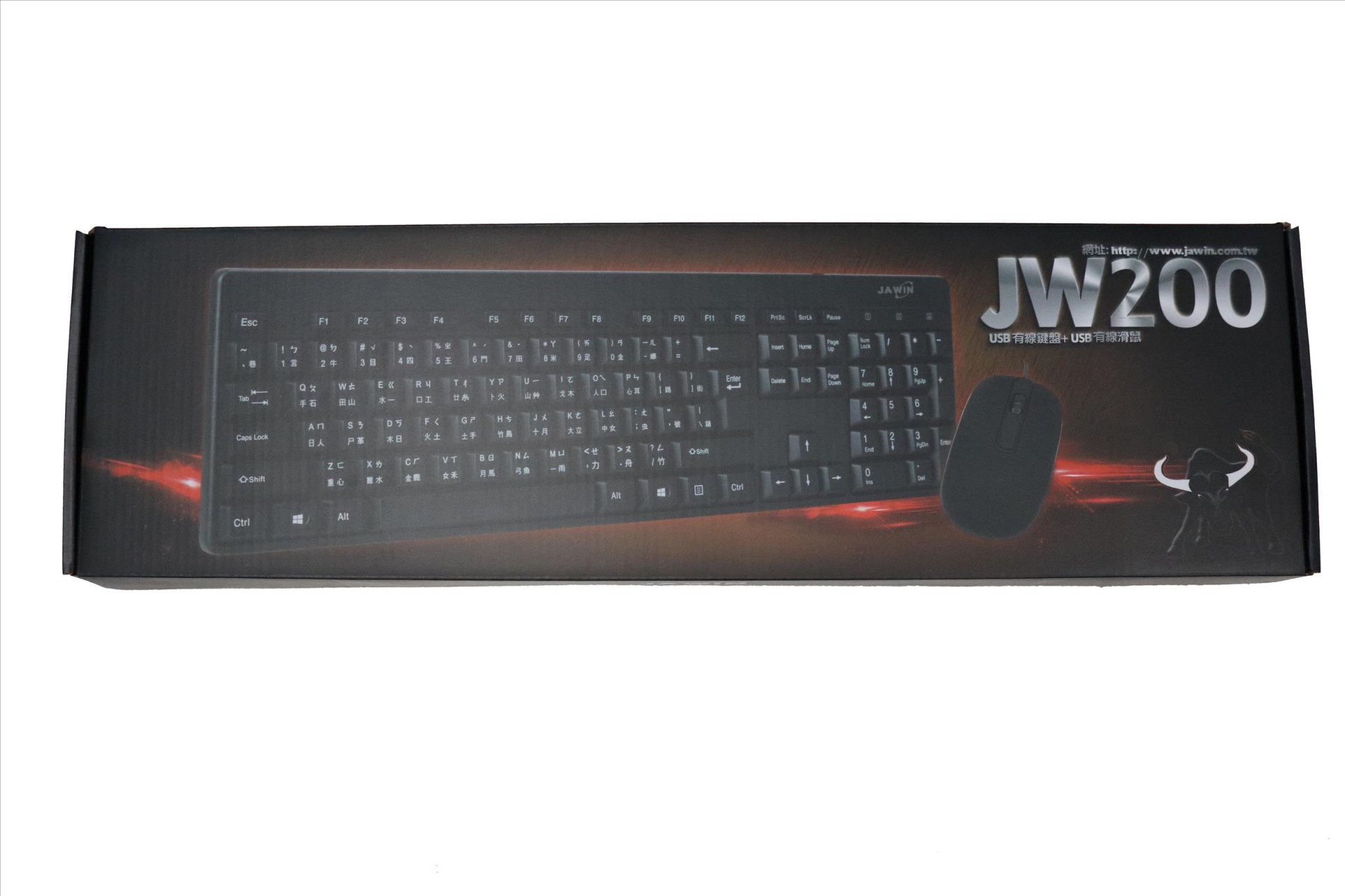 JAWIN JW200 USB有線鍵鼠組 鍵盤+滑鼠