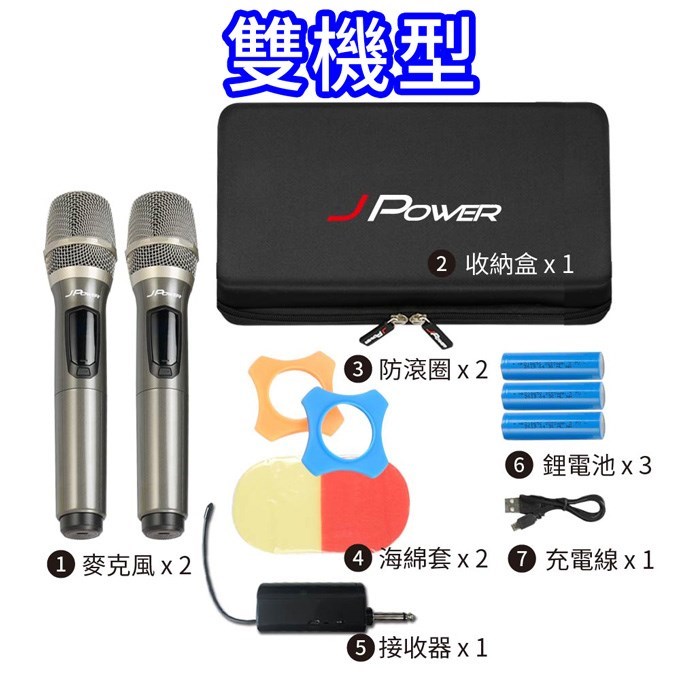震天雷UHF無線麥克風 - 雙機型 (編號:JP-UHF-雙機型A2BD)
