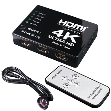 伽利略 HDMI 影音切換器 5進1出+遙控器