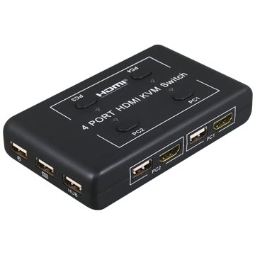 伽利略 HDMI 4K2K KVM 電腦切換器 4埠 手動+電子式