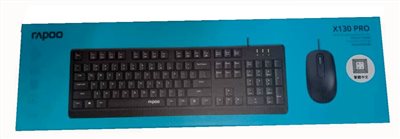 雷柏Rapoo X130PRO有線光學鍵鼠組-黑